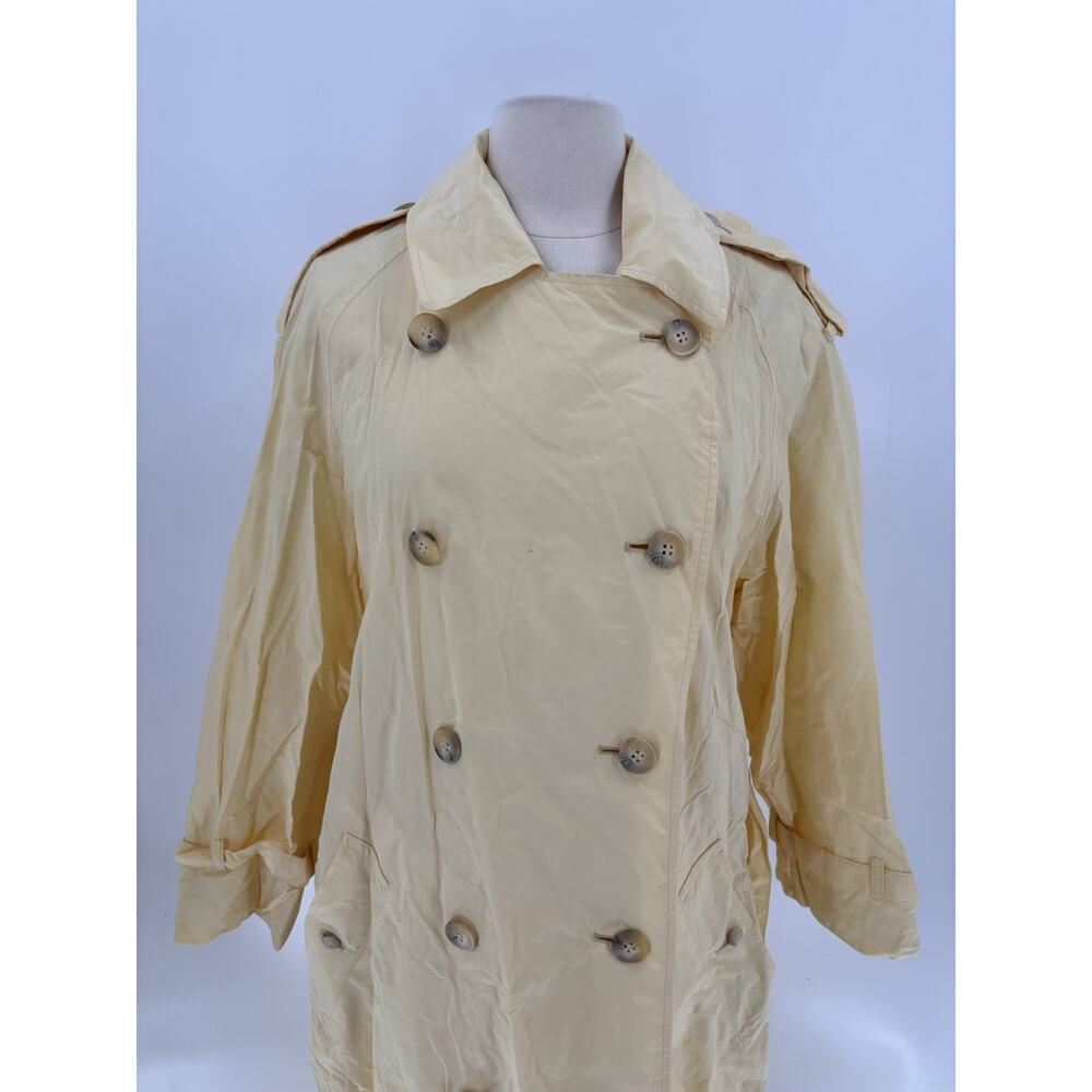 Vintage Burberry Prorsum Collection Trench Rain Coat Womens 8 Butter Yellow Belt - Picture 8 of 16